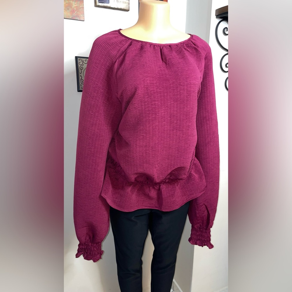 NWT BURGUNDY BLOUSE   LADIES SIZE XL